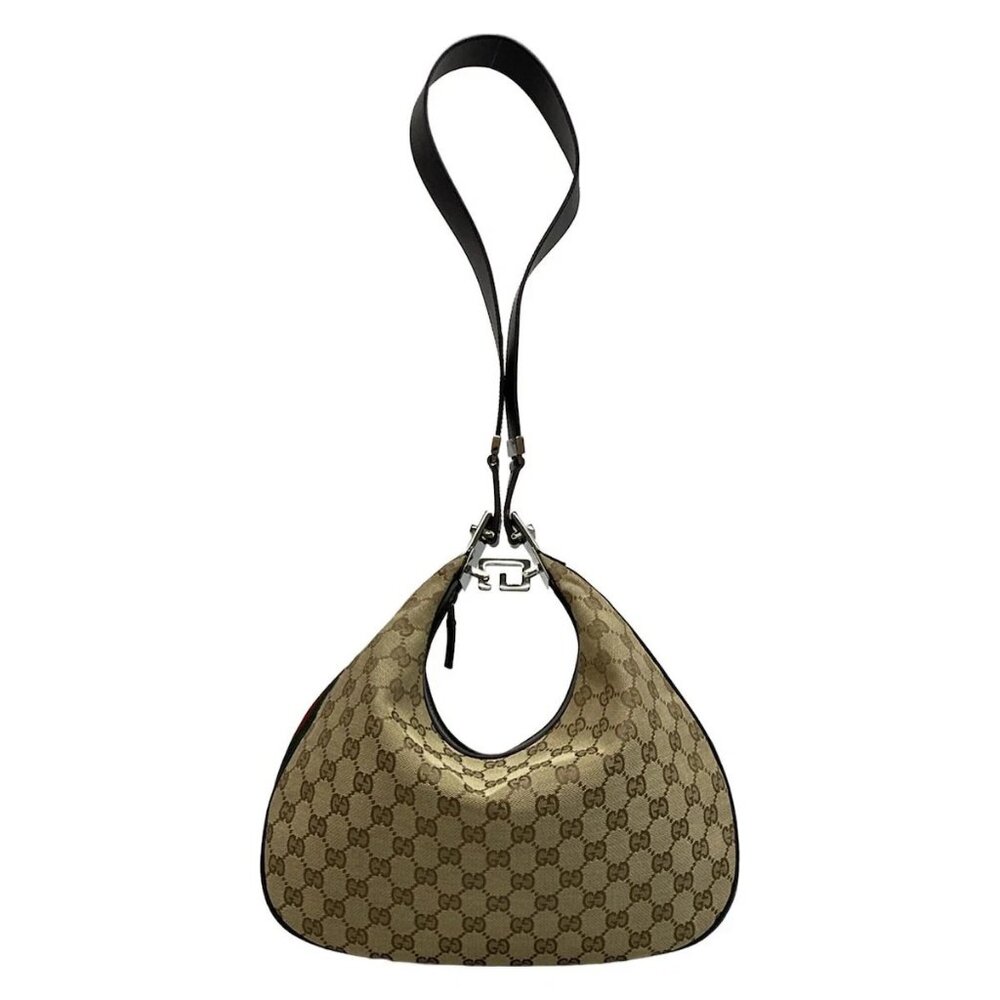 GUCCI GG Pattern, Shelly (Web) 13315 Beige Brown Multi Jacquard Leather - - Picture 1 of 15